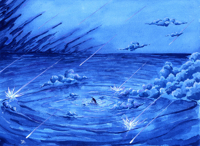 Sorrow Heartache 01/20 Watercolors, gouache & colored pencils